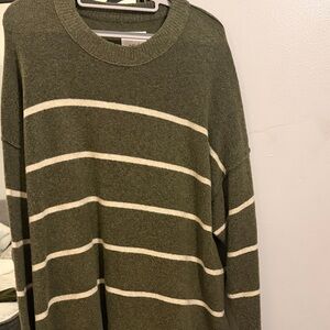 Aerie Olive Green Striped Women's Sweater